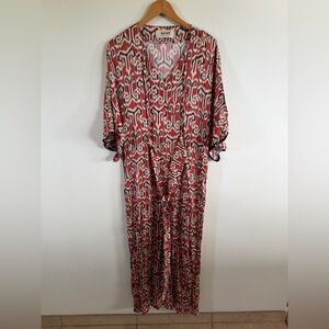 Bazar Deluxe Orange Brown Patterned Maxi Dress large
